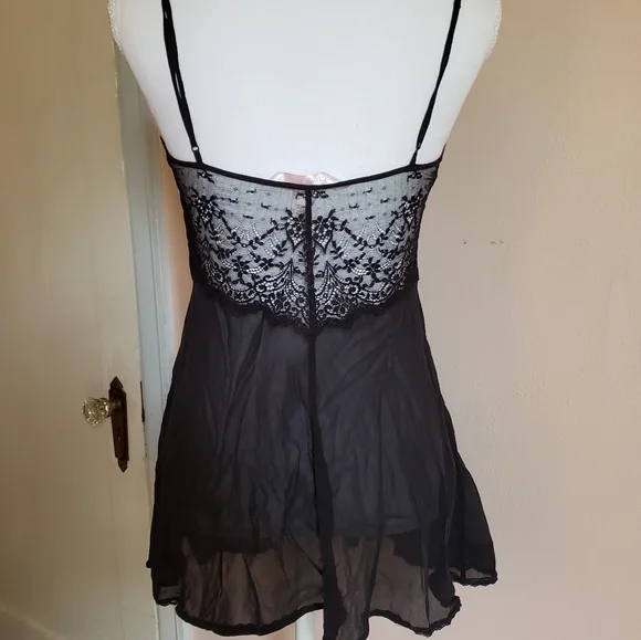 Victoria's secret black lace babydoll sheer dress. - Picture 3 of 8